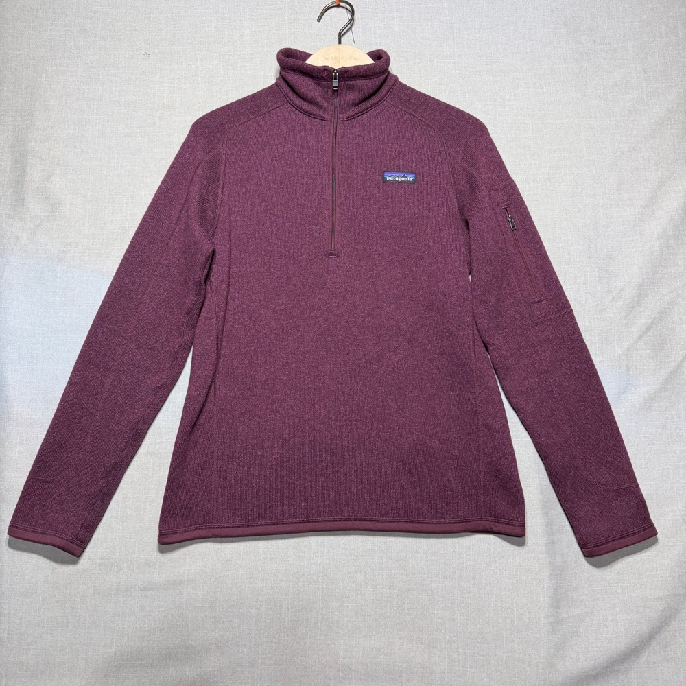 Patagonia Better Sweater Womens M Burgundy Purple LS 1/4 Zip 25617 Pullover